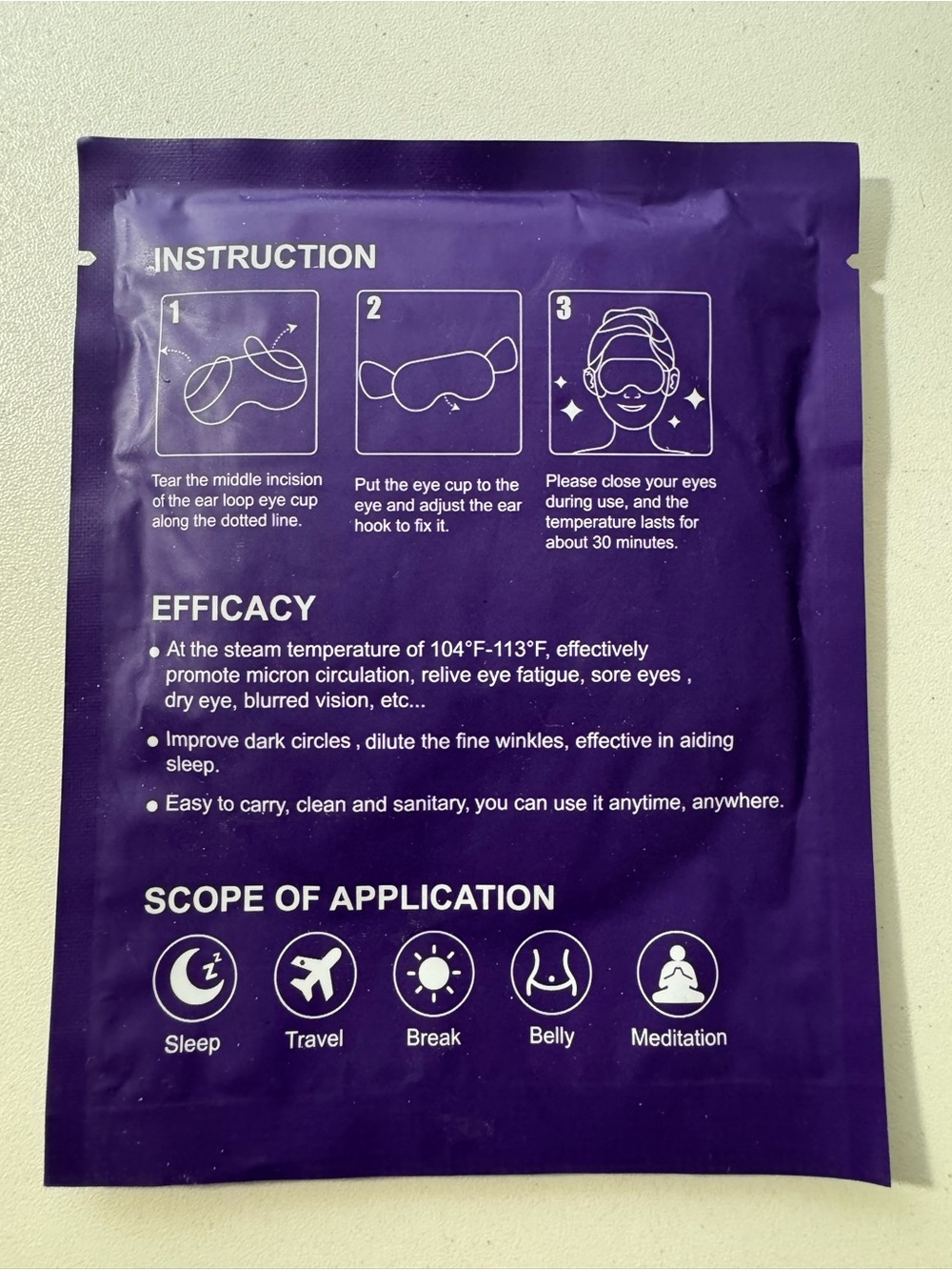 XPCARE Steam Eye Mask (2pk) - Picture 3 of 3
